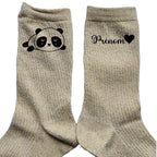 Chaussettes personnalisée paillettes doré motif panda kawaii