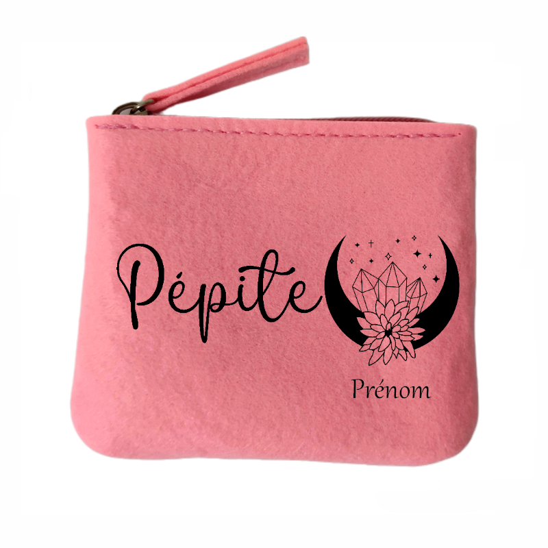 Porte monnaie personnalisé pepite en feutrine en feutrine