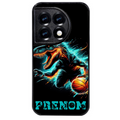 Coque noire taperso pour OnePlus 11 et 12 avec motif basket et dino personnalisee protection antichoc personnalisée