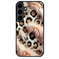 Coque noire taperso pour galaxy A06 A16 A26 A36 A56 avec motif effet fourrure leopard 1 protection antichoc personnalisée