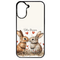 Coque noire taperso pour POCO C71 4G avec motif lapin coeur avec prenom protection antichoc personnalisée