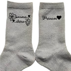 Chaussettes personnalisée paillettes argent motif mamie chérie