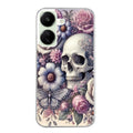 Coque taperso pour POCO C65 4G avec motif tete de mort pastel protection antichoc personnalisée