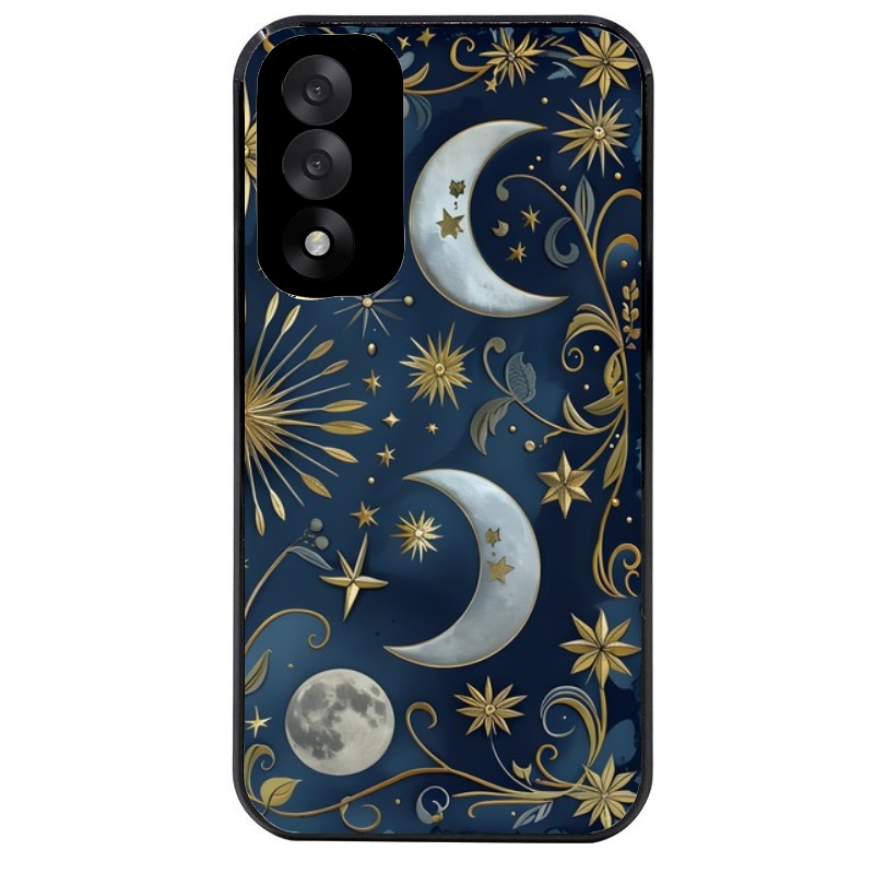 Coque noire taperso pour OnePlus Nord 5 avec motif lune et etoile protection antichoc personnalisée