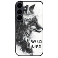Coque noire taperso pour galaxy A06 A16 A26 A36 A56 avec motif renard fox wild protection antichoc personnalisée