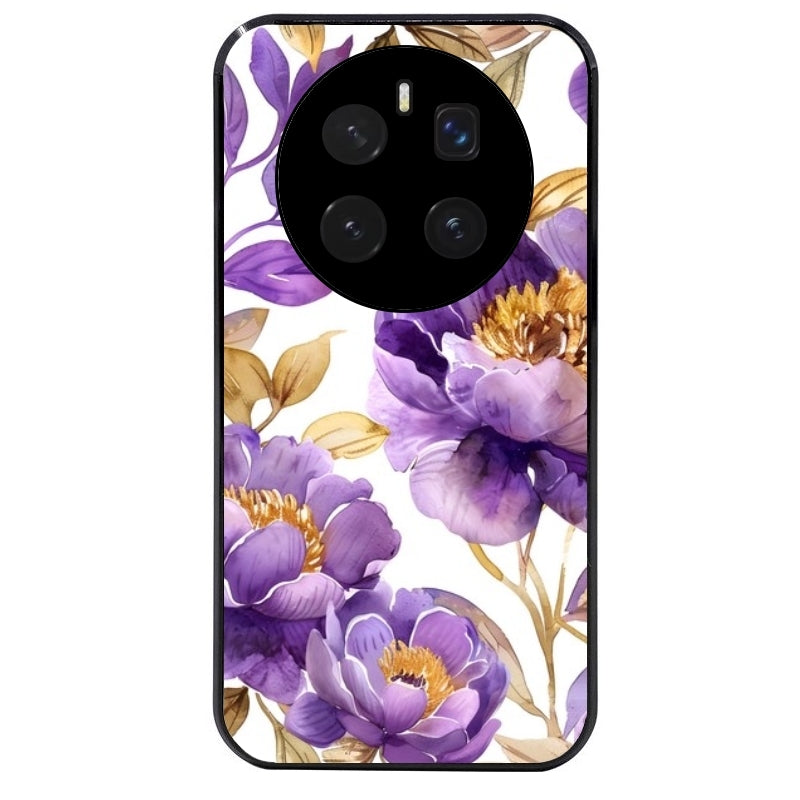 Coque noire taperso pour Magic 7 LITE et PRO avec motif fleur pivoine protection antichoc personnalisée