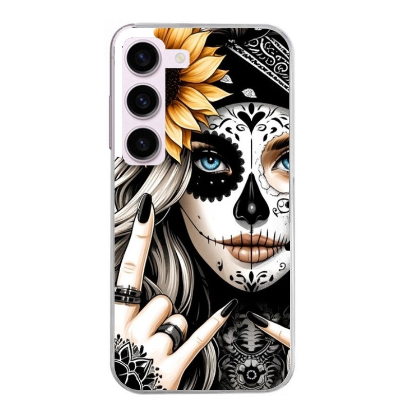 Coque taperso pour Galaxy A13 4G et 5G A23 A53 avec motif tete de mort tatoo protection antichoc personnalisée