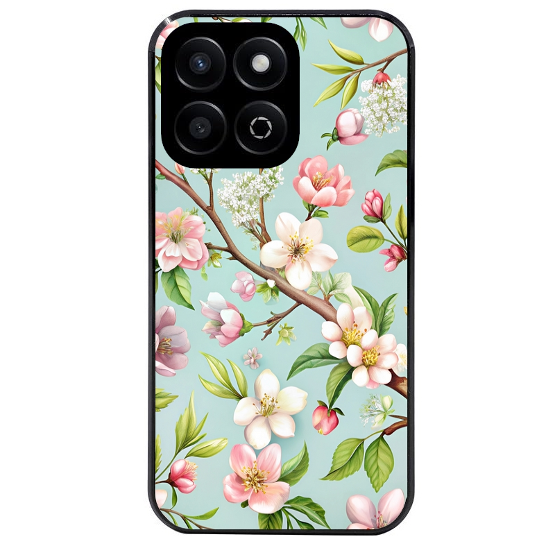 Coque noire taperso pour Honor 70 LITE 90 et LITE avec motif fleur de printemps protection antichoc personnalisée