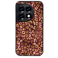 Coque noire taperso pour OnePlus 11 et 12 avec motif leopard grenat protection antichoc personnalisée