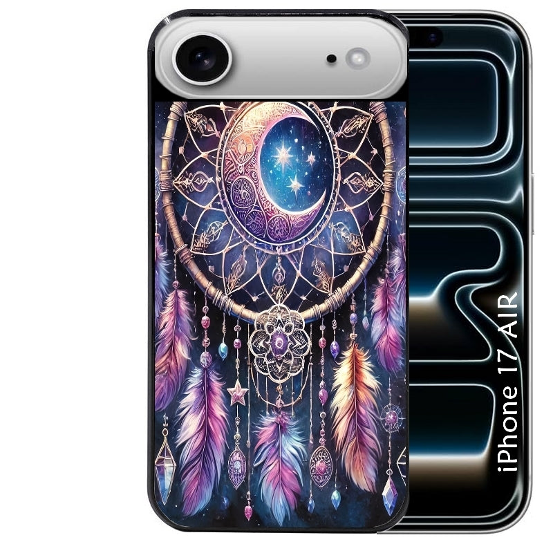 Coque noire taperso pour Iphone 17 17E AIR MAX PRO avec motif dreamcatcher et lune protection antichoc personnalisée