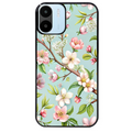 Coque noire taperso pour Redmi A1 et A2 avec motif fleur de printemps protection antichoc personnalisée