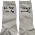 Chaussettes paillettes crème motif maman fille