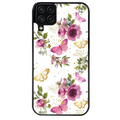 Coque noire taperso pour galaxy A22 A32 A52 A52S 4G 5G  avec motif fleur et papillon protection antichoc personnalisée