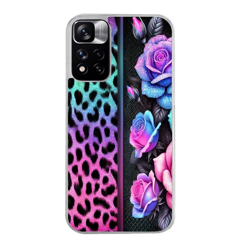 Coque taperso pour Redmi Note 12 4G 5G PRO 4G avec motif leopard et fleur protection antichoc personnalisée