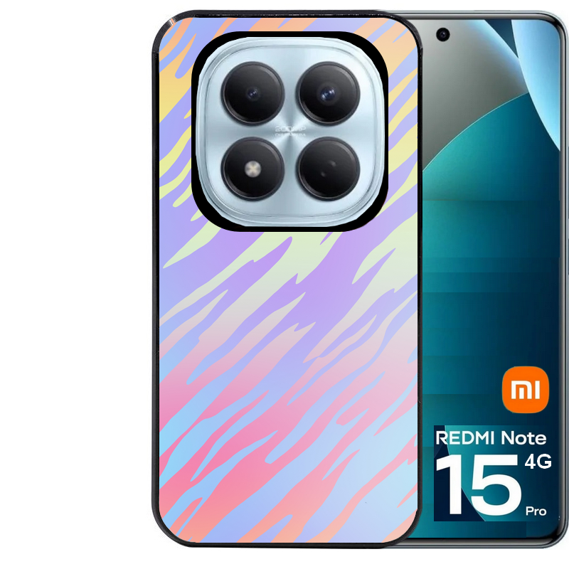 Coque noire taperso pour Redmi Note 15 et PRO PLUS 4G 5G avec motif zebre pastel protection antichoc personnalisée