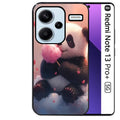 Coque noire taperso pour Redmi Note 13 PRO PLUS 5G avec motif panda bonbon protection antichoc personnalisée
