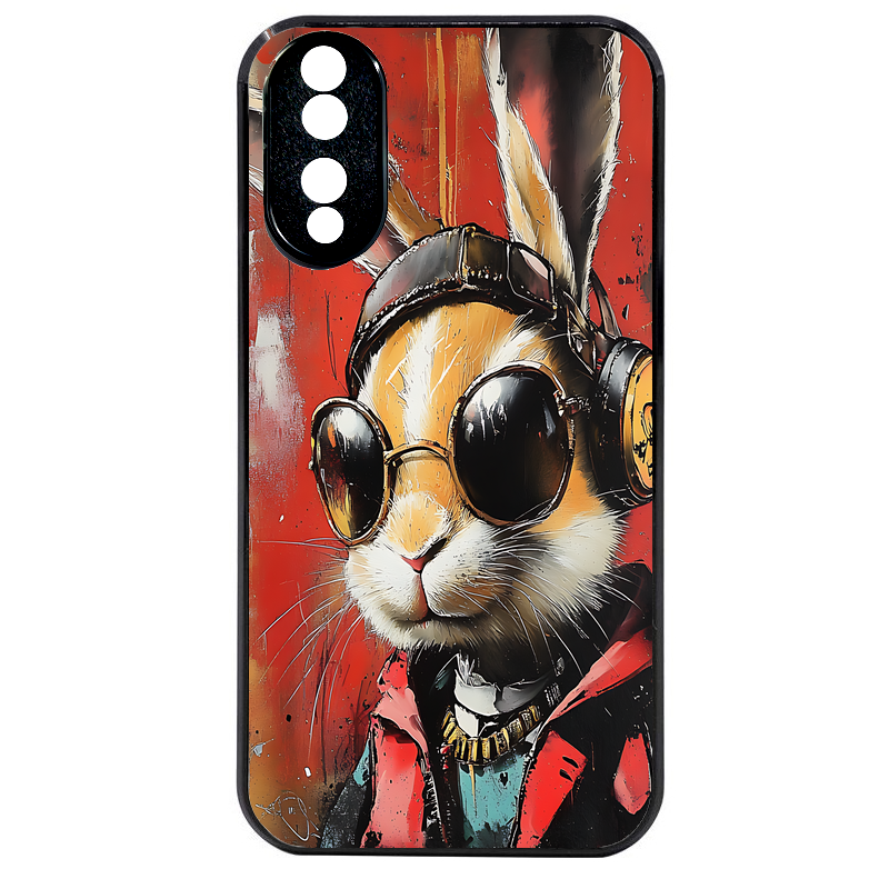 Coque noire taperso pour Honor 70 LITE 90 et LITE avec motif lapin tag protection antichoc personnalisée