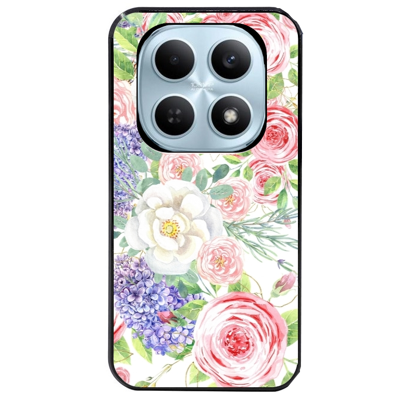 Coque noire taperso pour POCO M8 5G et PRO 5G avec motif fleur couleur pastel protection antichoc personnalisée