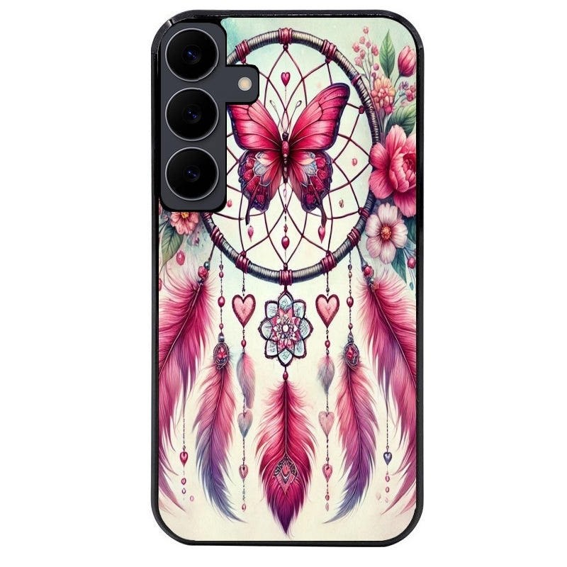 Coque noire taperso pour galaxy A06 A16 A26 A36 A56 avec motif dreamcatcher et papillon protection antichoc personnalisée