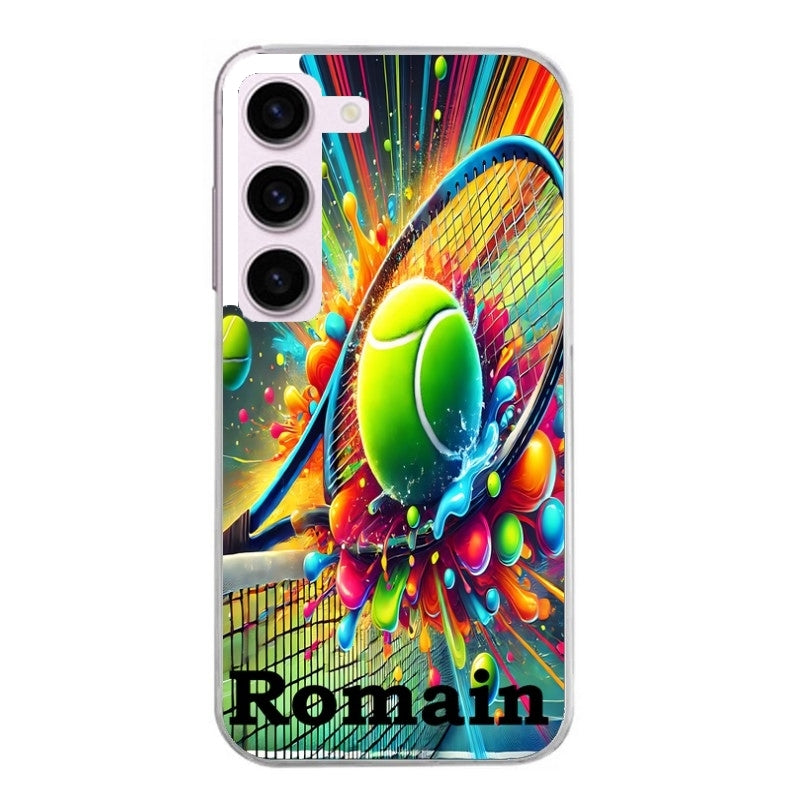 Coque taperso pour galaxy S23 et PLUS ULTRA FE avec motif tennis color personnalisee protection antichoc personnalisée