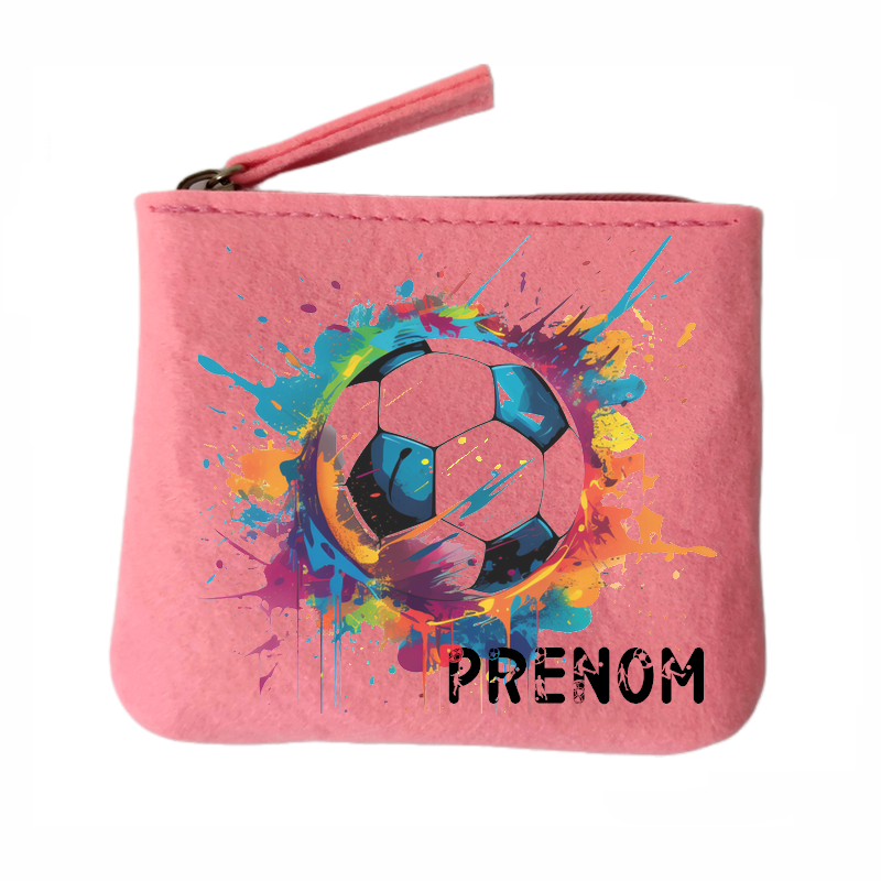 Porte monnaie personnalisé football ballon en feutrine en feutrine