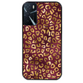 Coque noire taperso pour OPPO A16 et A16S avec motif leopard grenat protection antichoc personnalisée