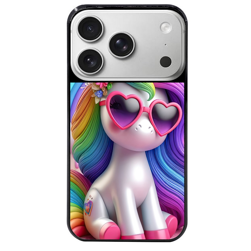 Coque noire taperso pour Iphone 17 17E AIR MAX PRO avec motif licorne pop art protection antichoc personnalisée