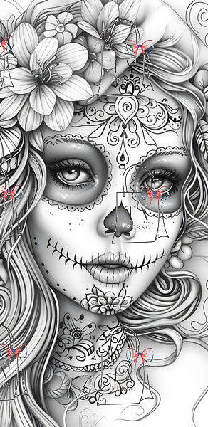 Tête de mort calavera noire