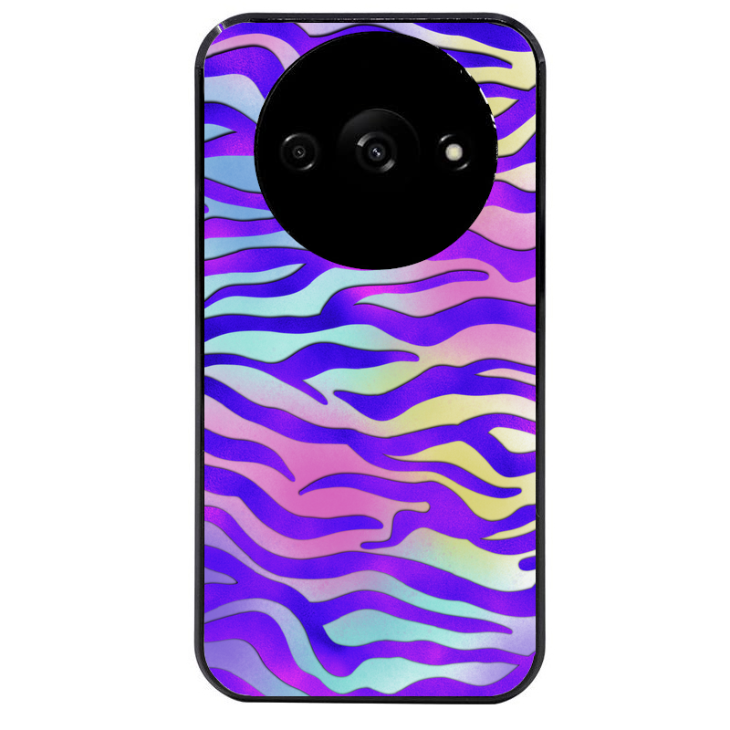 Coque noire taperso pour Redmi A3 avec motif zebre color protection antichoc personnalisée