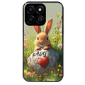 Coque noire taperso pour Honor 70 LITE 90 et LITE avec motif lapin et fleurs personnalisee protection antichoc personnalisée