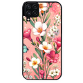 Coque noire taperso pour galaxy A22 A32 A52 A52S 4G 5G  avec motif fleur rose protection antichoc personnalisée