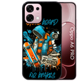 Coque noire taperso pour OPPO A6 PRO 4G et 5G avec motif skate board protection antichoc personnalisée