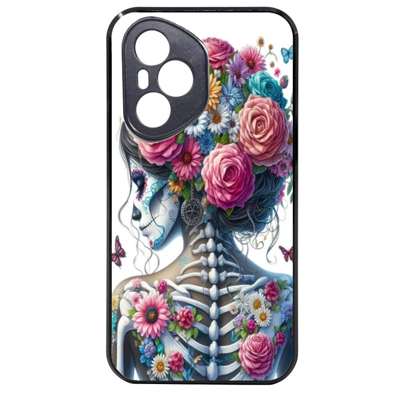 Coque noire taperso pour Honor 400 et Lite Pro Smart avec motif tete de mort calavera papillon protection antichoc personnalisée