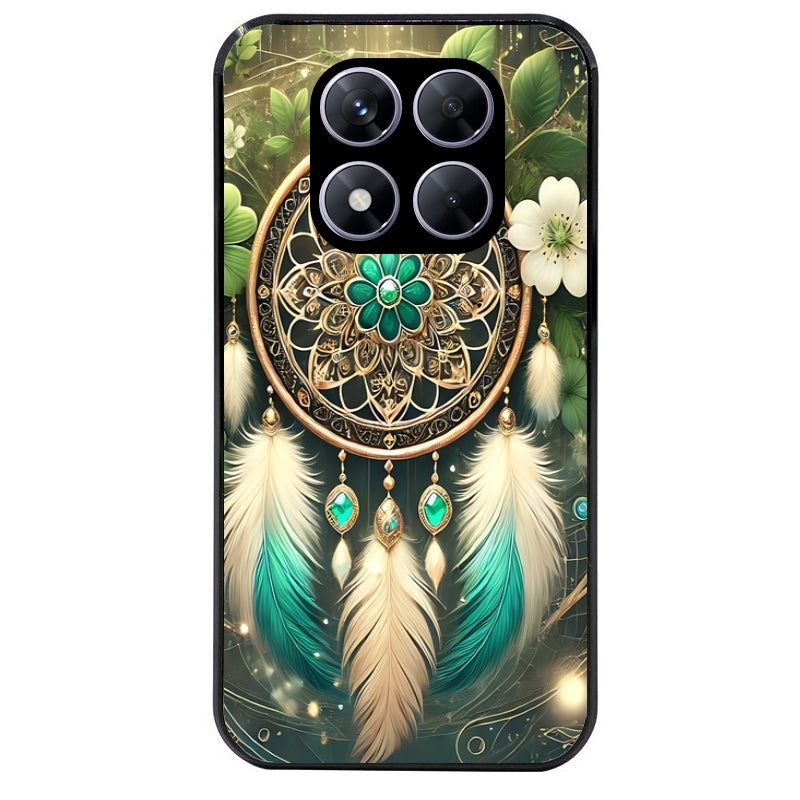 Coque noire taperso pour Redmi Note 14 et PRO PLUS 4G 5G avec motif dreamcatcher talisman protection antichoc personnalisée
