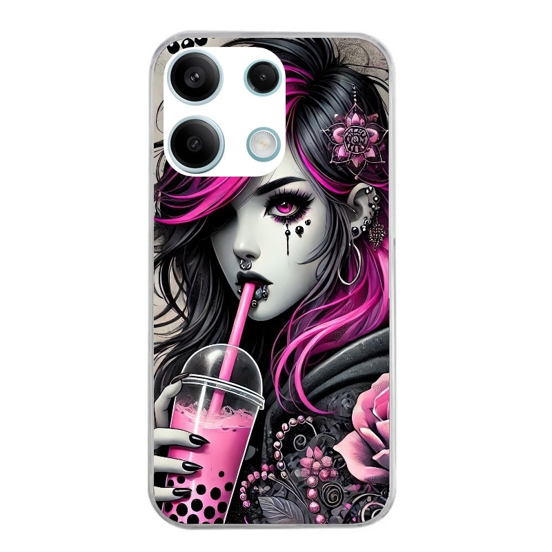 Coque taperso pour POCO X6 5G avec motif anime et gothic boba protection antichoc personnalisée