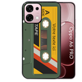 Coque noire taperso pour OPPO A6 PRO 4G et 5G personnalisable avec motif cassette kaki protection antichoc personnalisée