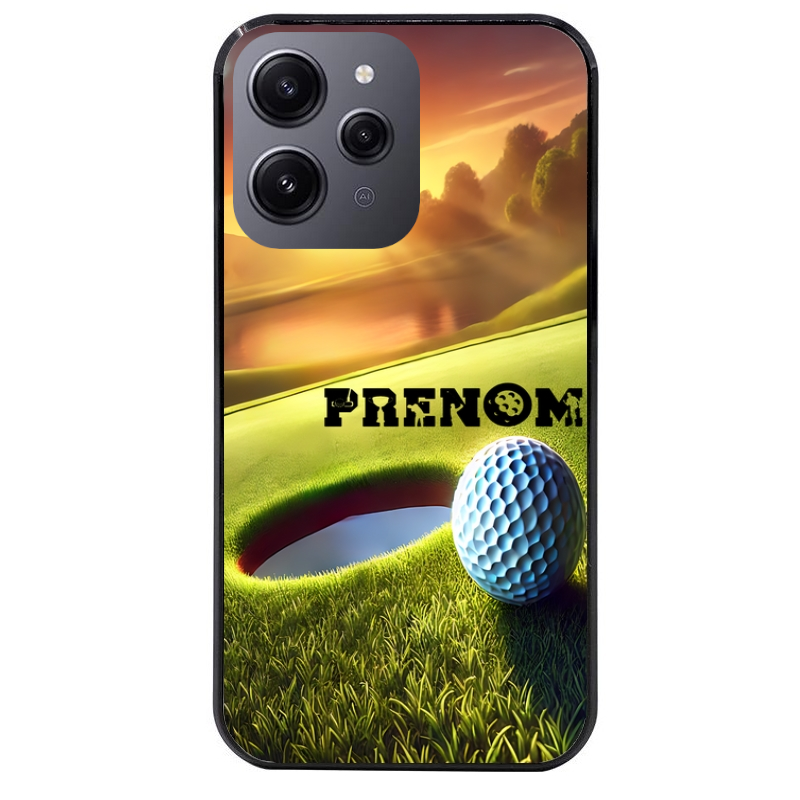 Coque noire taperso pour Redmi 12 4G et 5G avec motif golf personnalisee protection antichoc personnalisée