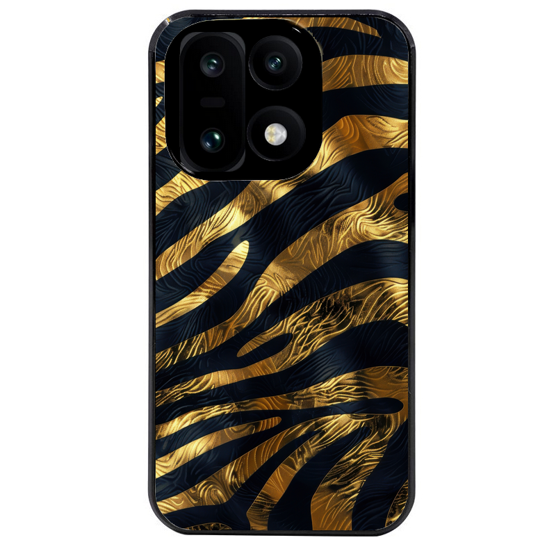 Coque noire taperso pour OnePlus 15 avec motif zebre gold protection antichoc personnalisée