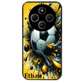 Coque noire taperso pour POCO C75 avec motif football personnalisee protection antichoc personnalisée