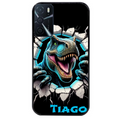 Coque noire taperso pour OPPO A16 et A16S avec motif dino t rex personnalisee protection antichoc personnalisée