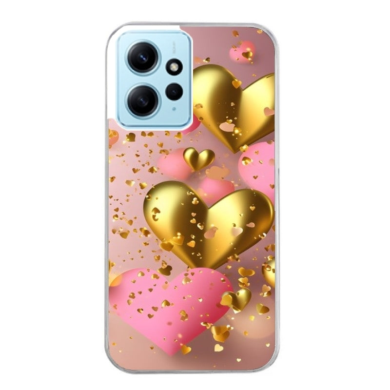 Coque taperso pour Redmi Note 12 4G 5G PRO 4G avec motif coeur rose protection antichoc personnalisée