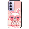 Coque noire taperso pour Redmi 15 4G et 5G avec motif lapin lunettes personnalisee protection antichoc personnalisée