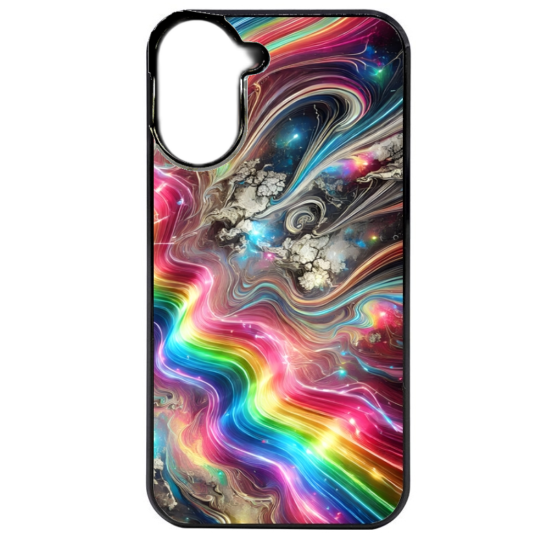 Coque noire taperso pour Redmi A5 4G avec motif marbre arc en ciel protection antichoc personnalisée