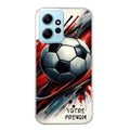 Coque taperso pour Redmi Note 12 4G 5G PRO 4G avec motif ballon foot avec prenom protection antichoc personnalisée