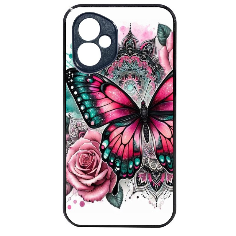 Coque noire taperso pour Honor 400 et Lite Pro Smart avec motif papillon rose protection antichoc personnalisée