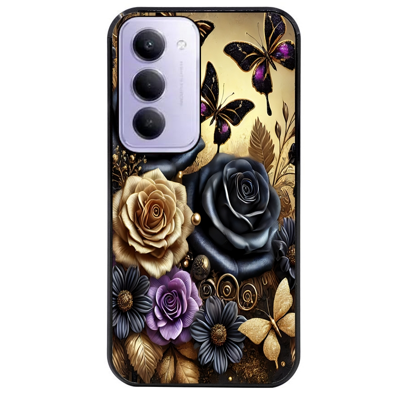 Coque noire taperso pour Redmi 15 4G et 5G avec motif papillon gothic protection antichoc personnalisée