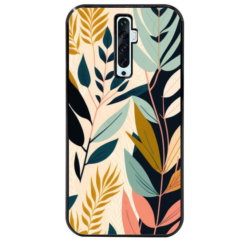 Coque noire taperso pour OPPO Reno 2 et 2Z avec motif vintage et fleur protection antichoc personnalisée