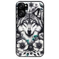 Coque noire taperso pour OnePlus Nord CE5 avec motif loup et fleur protection antichoc personnalisée