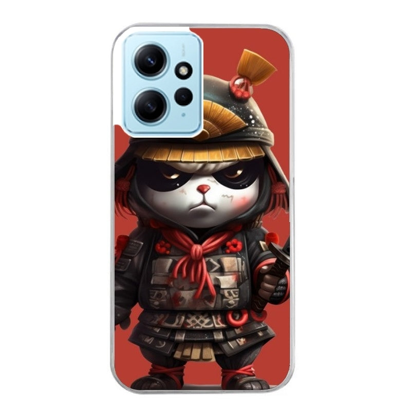 Coque taperso pour Redmi Note 12 4G 5G PRO 4G avec motif panda et samourai protection antichoc personnalisée
