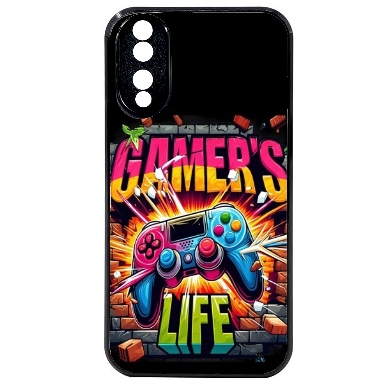 Coque noire taperso pour Honor 70 LITE 90 et LITE avec motif gamer life protection antichoc personnalisée